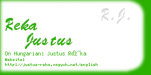 reka justus business card